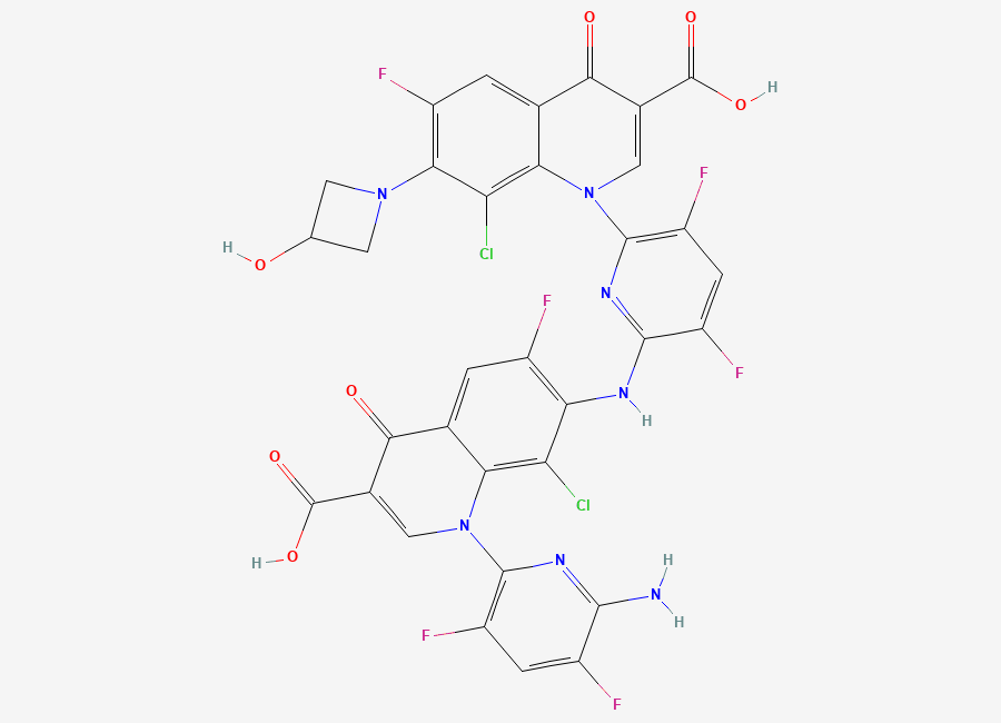 Two-dimensional chemical structure of Delafloxacin Impurity 25