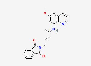 Two-dimensional chemical structure of 2-((4RS)-4-((6-Methoxyquinolin-8-yl)amino)pentyl)-1H-isoindole-1,3(2H)-dione