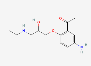 Two-dimensional chemical structure of Acebutolol EP Impurity D/ Deacyl acebutolol/ Acetolol/ rac N-Desbutyroyl Acebutolol, CAS 57898-80-3
