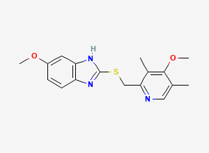 Two-dimensional chemical structure of Omeprazole EP Impurity C / Omeprazole BP Impurity C / Esomeprazole EP Impurity C / Omeprazole Sulfide / Ufiprazole/Omeprazole Related Compound C, CAS 73590-85-9
