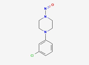 Two-dimensional chemical structure of 4-(3-Chlorophenyl)-1-nitrosopiperazine, CAS 2219339-13-4
