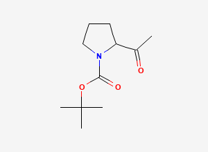 Two-dimensional chemical structure of Tert-butyl 2-acetylpyrrolidine-1-carboxylate