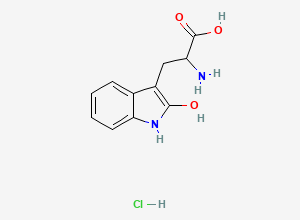 Two-dimensional chemical structure of Tryptophan EP Impurity G / 2-Hydroxytryptophan (HCl Salt), CAS 881025-90-7