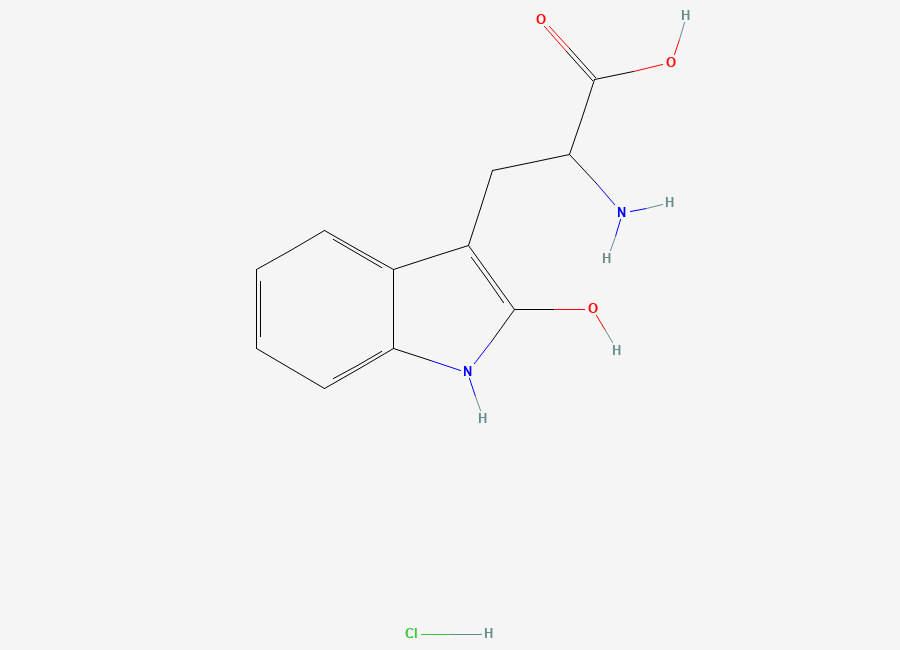 Two-dimensional chemical structure of Tryptophan EP Impurity G / 2-Hydroxytryptophan (HCl Salt), CAS 881025-90-7