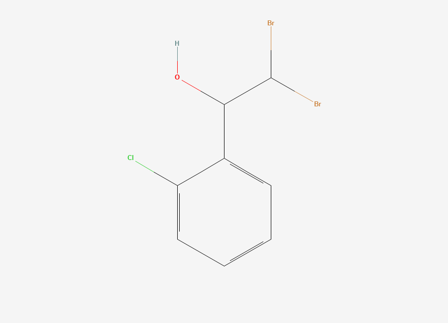 Two-dimensional chemical structure of 2,2-Dibromo-1-(2-chlorophenyl)ethanol