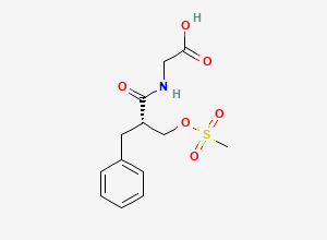 Two-dimensional chemical structure of 2-[(2S)-2-benzyl-3-(methanesulfonyloxy) propanamido ] acetic acid, CAS 1852472-89-9