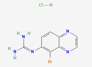 Two-dimensional chemical structure of N-(5-Bromo-6-quinoxalinyl)quanidine Hydrochloride, CAS 1797986-78-7