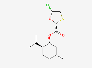 Two-dimensional chemical structure of (1R,2S,5R)-2-Isopropyl-5-methylcyclohexyl (2R,5R)-5-chloro-1,3-oxathiolane-2-carboxylate
