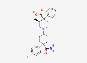 Two-dimensional chemical structure of Des-(4-Cyano) Levocabastine 4-Carbamoyl