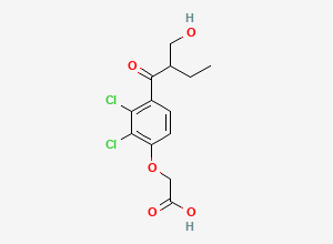 Two-dimensional chemical structure of 2-(2,3-dichloro-4-(2-(hydroxymethyl)butanoyl)phenoxy)acetic acid, CAS 95772-54-6