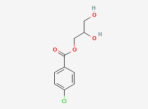 Two-dimensional chemical structure of 2,3-Dihydroxypropyl 4-chlorobenzoate, CAS 73301-01-6