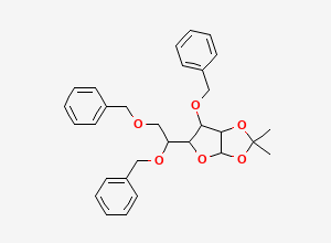 Two-dimensional chemical structure of 1,2-O-(1-Methylethylidene)-3,5,6-tris-O-(phenylmethyl)hexofuranose