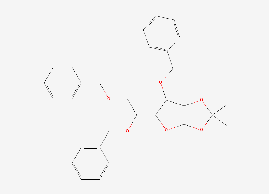 Two-dimensional chemical structure of 1,2-O-(1-Methylethylidene)-3,5,6-tris-O-(phenylmethyl)hexofuranose