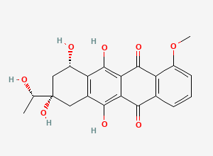 Two-dimensional chemical structure of (8S,10S)-6,8,10,11-Tetrahydroxy-8-((S)-1-hydroxyethyl)-1-methoxy-7,8,9,10-tetrahydrotetracene-5,12-dione