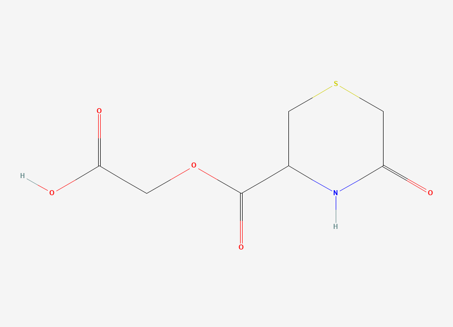 Two-dimensional chemical structure of 2-((5-Oxothiomorpholine-3-carbonyl)oxy)acetic acid
