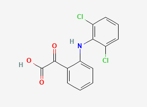 Two-dimensional chemical structure of Diclofenac keto Analog/ Diclofenac Glyoxilic Acid (Free Base), CAS 66156-75-0