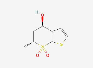 Two-dimensional chemical structure of (4R,6R)-6-Methyl-5,6-dihydro-4H-thieno[2,3-b]thiopyran-4-ol 7,7-dioxide
