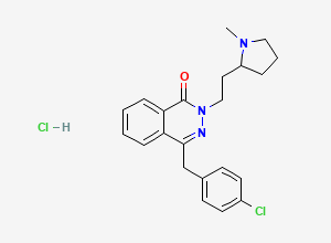 Two-dimensional chemical structure of 1(2H)-Phthalazinone, 4-((4-chlorophenyl)methyl)-2-(2-(1-methyl-2-pyrrolidinyl)ethyl)-, hydrochloride (1:1)