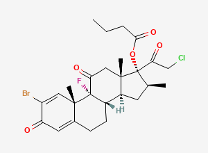 Two-dimensional chemical structure of Clobetasone Butyrate EP Impurity D / 2-Bromoclobetasone Butyrate, CAS 639817-51-9