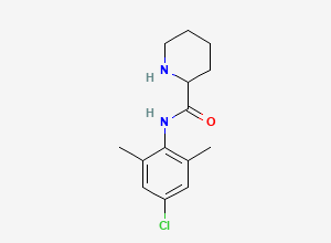 Two-dimensional chemical structure of N-(4-Chloro-2,6-dimethylphenyl)piperidine-2-carboxamide