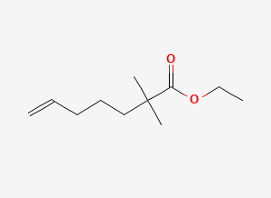 Two-dimensional chemical structure of Ethyl 2,2-dimethylhept-6-enoate, CAS 143958-75-2
