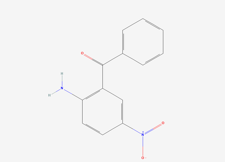 Two-dimensional chemical structure of 2-Amino-5-nitrobenzophenone