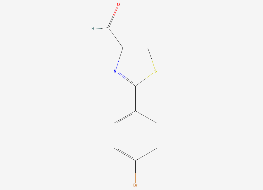 Two-dimensional chemical structure of 2-(4-Bromophenyl)-1,3-thiazole-4-carbaldehyde