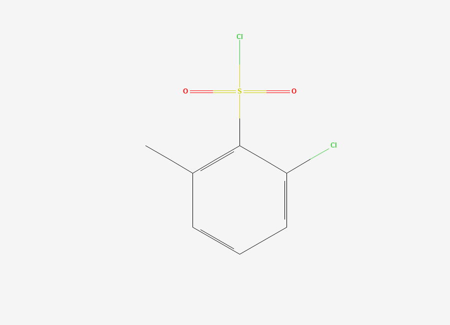 Two-dimensional chemical structure of 2-Chloro-6-methylbenzene-1-sulfonyl chloride