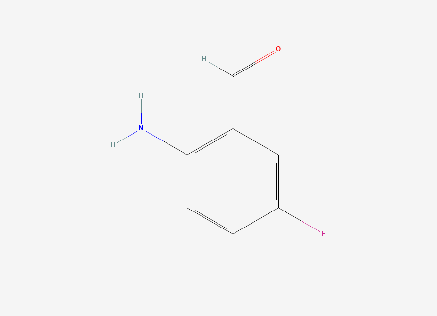 Two-dimensional chemical structure of 2-Amino-5-fluorobenzaldehyde