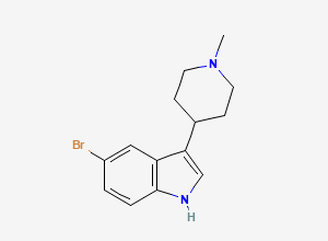 Two-dimensional chemical structure of 5-Bromo-3-(1-methyl-4-piperidinyl)indole, CAS 121206-76-6