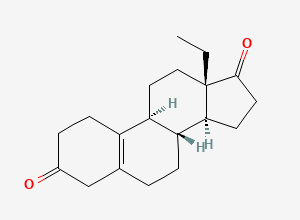 Two-dimensional chemical structure of Levonorgestrel EP Impurity N / Δ5(10)-levodione, CAS 4222-96-2