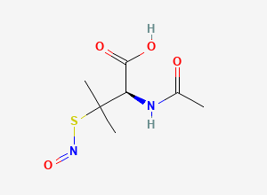 Two-dimensional chemical structure of S-Nitroso-N-acetyl-D-β,-β-dimethylcysteine, CAS 79032-48-7