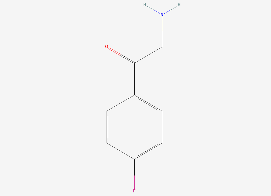 Two-dimensional chemical structure of 2-Amino-1-(4-fluorophenyl)ethanone
