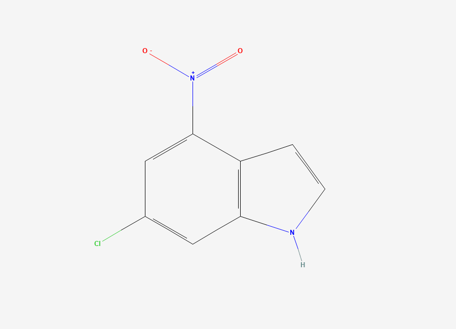 Two-dimensional chemical structure of 6-chloro-4-nitro-1H-indole
