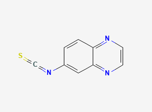 Two-dimensional chemical structure of 6-Isothiocyanatoquinoxaline, CAS 135306-56-8