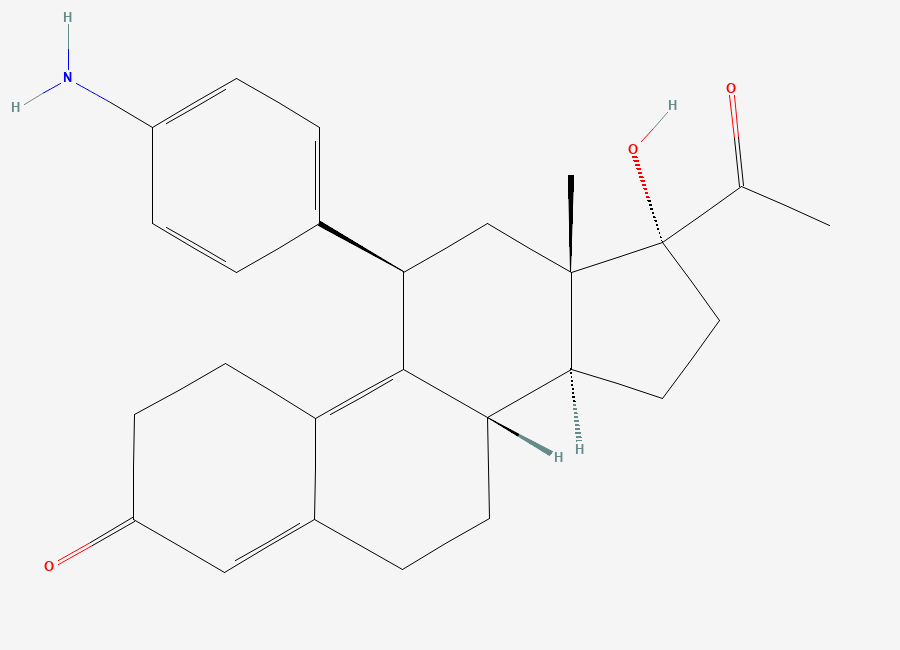 Two-dimensional chemical structure of N,N-Didesmethyl Ulipristal, CAS 244206-52-8