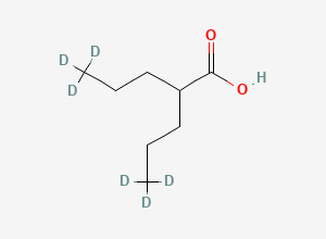 Two-dimensional chemical structure of Valproic Acid D6, CAS 87745-18-4