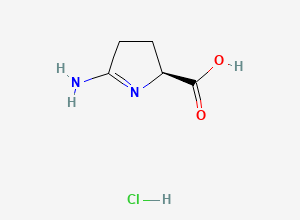 Two-dimensional chemical structure of (2S)-5-Amino-3, 4-dihydro-2H-pyrrole-2-carboxylic acid hydrochloride, CAS 110971-81-8