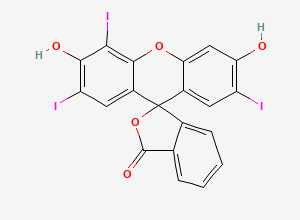 Two-dimensional chemical structure of 2',4',7'-Triiodofluorescein