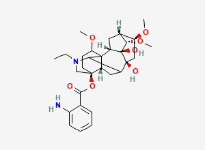 Two-dimensional chemical structure of N-Deacetyl Lappaconitine, CAS 11033-64-0