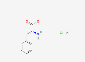 Two-dimensional chemical structure of tert-butyl (2R)-2-amino-3-phenylpropanoate hydrochloride