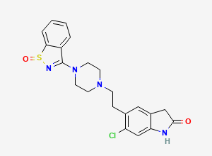 Two-dimensional chemical structure of Ziprasidone S- Oxide / Ziprasidone Sulfoxide, CAS 188797-80-0