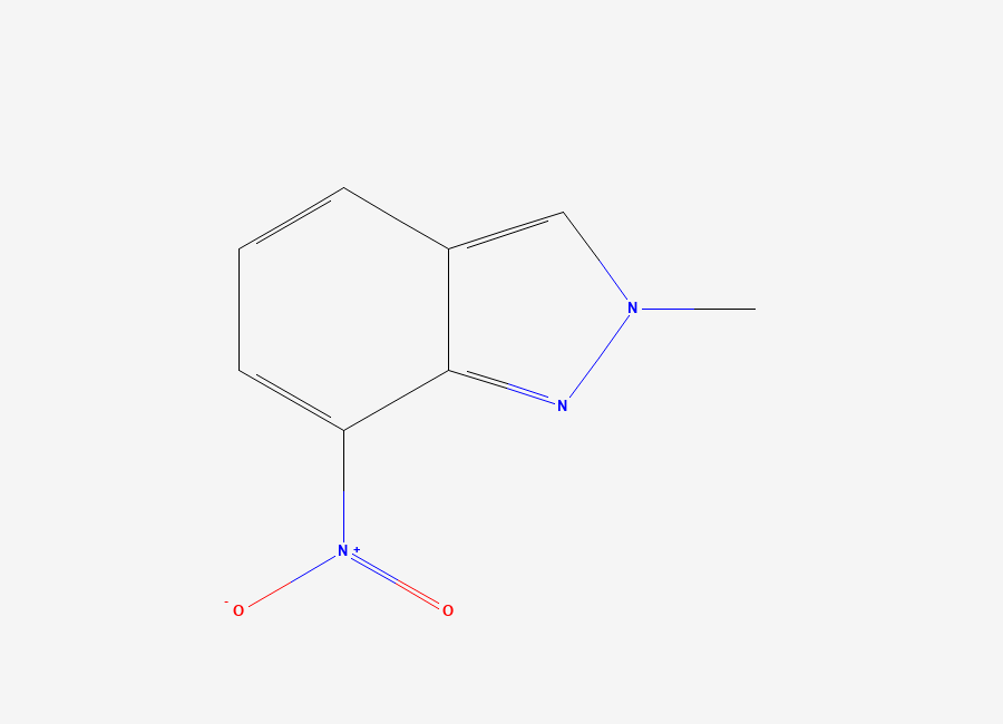 Two-dimensional chemical structure of 2-methyl-7-nitro-2H-indazole