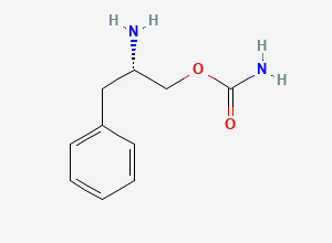 Two-dimensional chemical structure of (S)-2-amino-3-phenylpropyl carbamate