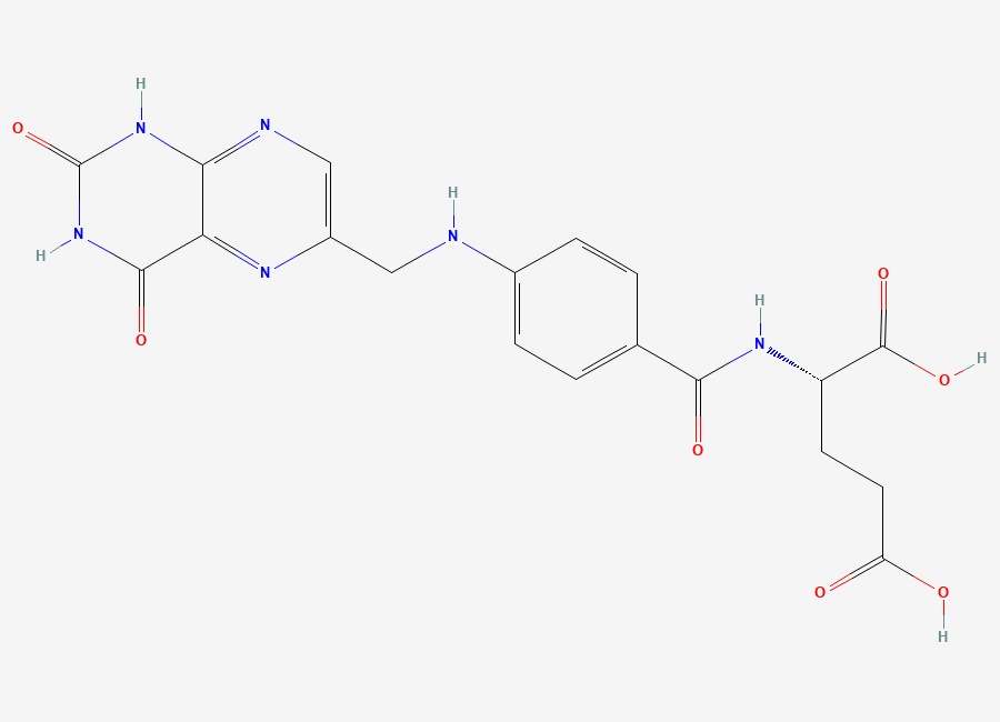 Two-dimensional chemical structure of 2,4-Dihydroxypteroylglutamic acid