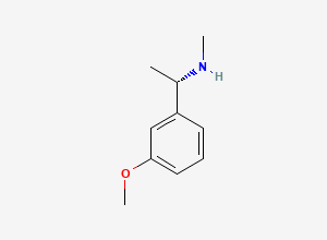 Two-dimensional chemical structure of (S)-1-(3-Methoxyphenyl)-N-methylethan-1-amine