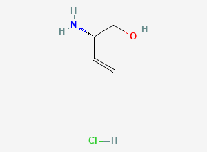 Two-dimensional chemical structure of (S)-2-aminobut-3-en-1-ol hydrochloride