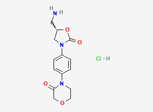 Two-dimensional chemical structure of Rivaroxaban Aminomethyl Impurity / Rivaroxaban Aminomethyl Base Impurity (HCl salt) / Des(5-chloro-2-carboxythienyl) Rivaroxaban, CAS 898543-06-1