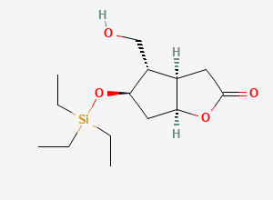 Two-dimensional chemical structure of (3aR,4S,5R,6aS)-4-(Hydroxymethyl)-5-((triethylsilyl)oxy)hexahydro-2H-cyclopenta[b]furan-2-one
