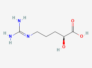 Two-dimensional chemical structure of (2S)-5-((Aminoiminomethyl)amino)-2-hydroxypentanoic acid